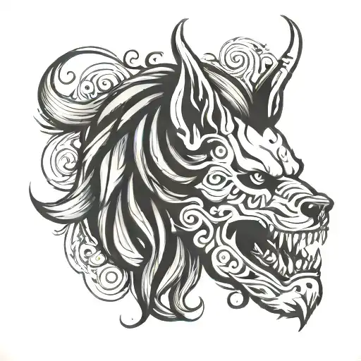 Lobo roller virgo tattoo design idea