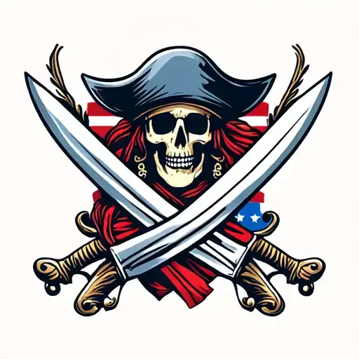 Pirate swords crossing tattoo design idea
