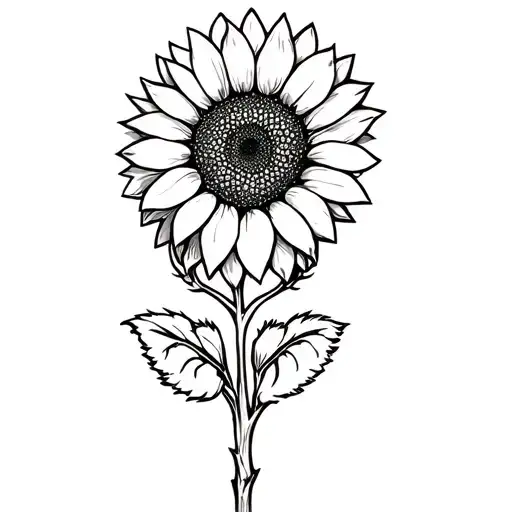 sunflower, heart intertwined within tattoo design idea