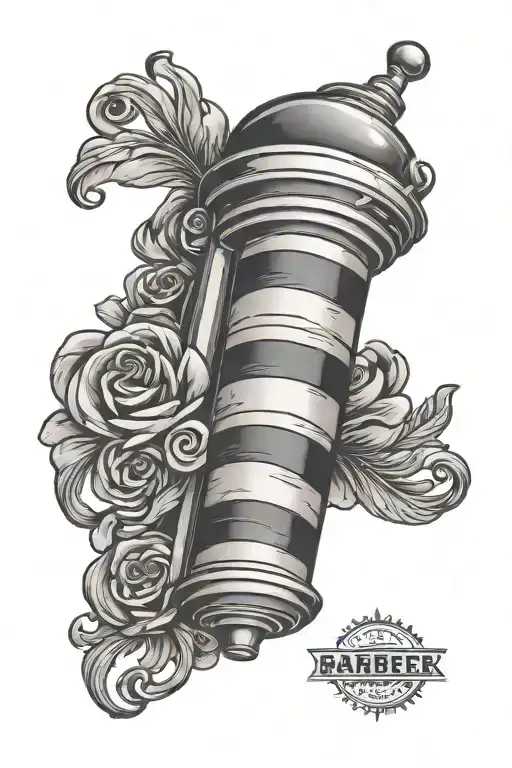 barber pole tattoo design idea