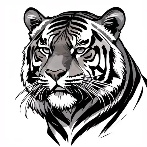 tiger, musketeer tattoo design idea