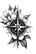 compass rose, magnolia flower, IV, SCP tattoo design idea