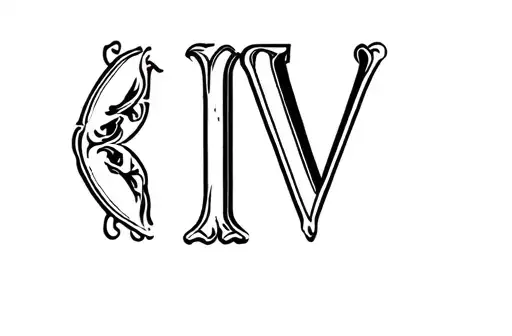 "IV" tattoo design idea