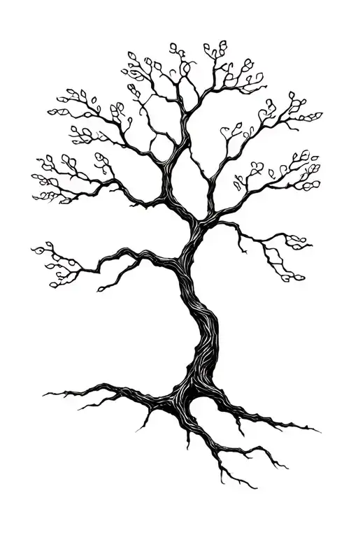 whomping willow tree tattoo design idea