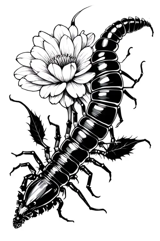 centipede through the flower of death Tokyo Ghoul tattoo design idea