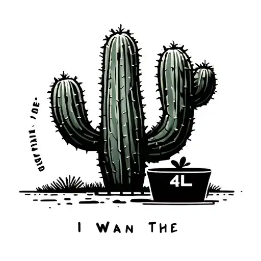 Hello, i want the 4L Logo from the rapper yeat album but as a cactus tattoo design idea