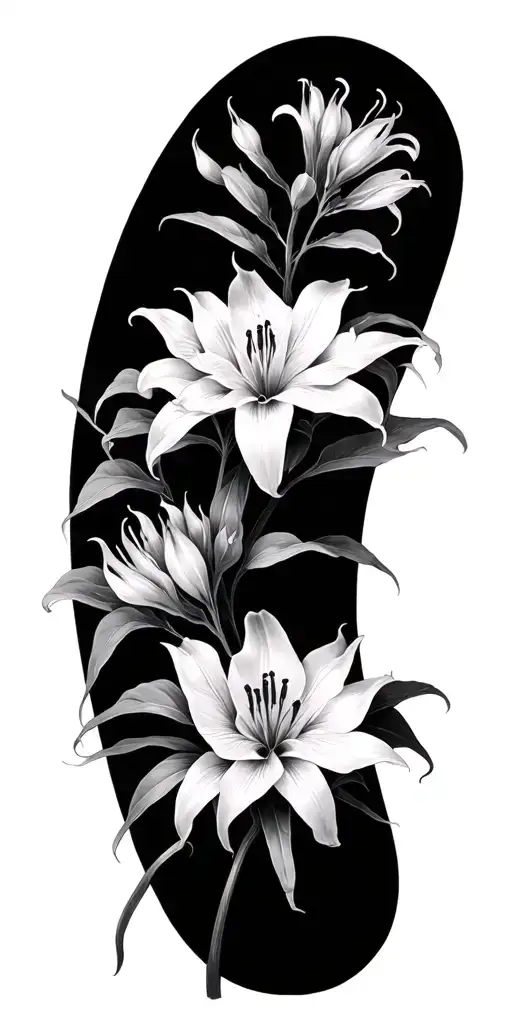 Japanese spider lilly flowers tattoo design idea