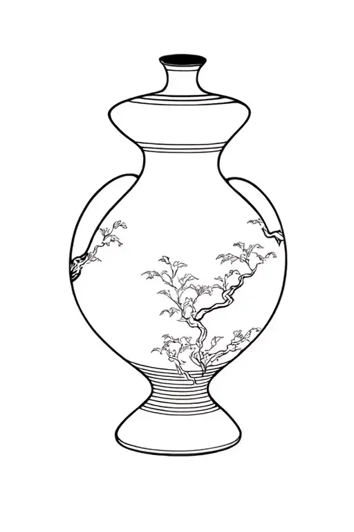 Traditional Chinese vase tattoo design idea