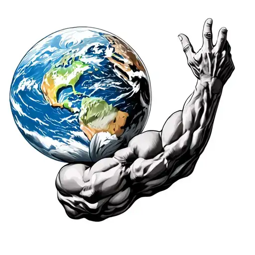 Atlas holding the world. needs to look as ripped as Broly from dragon ball Z. Holding up a globe-like earth.  tattoo design idea