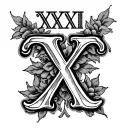 create a tattoo with the roman numerals xii xxii mmxiv and the letter x to commemorate ten year wedding anniversary tattoo design idea