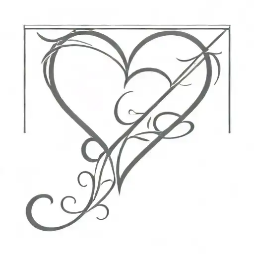 heart with letters C and J tattoo design idea