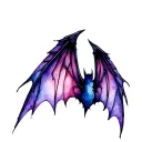 Gothic Fairy bat wings tattoo design idea