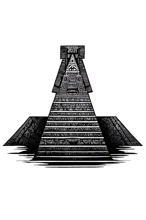 Aztec pyramid tattoo design idea