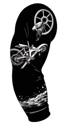  nautical arm sleeve, mountain bike cog, navy rescue swimmer tattoo design idea