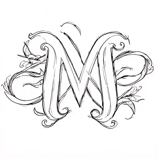 Cursive M tattoo design idea