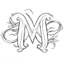 Cursive M tattoo design idea