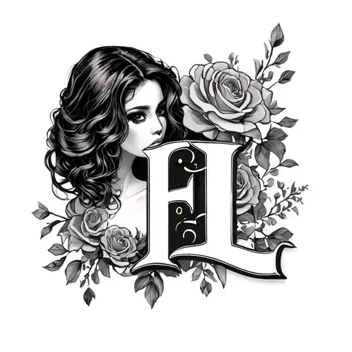 sissy slave with initials F and L tattoo design idea