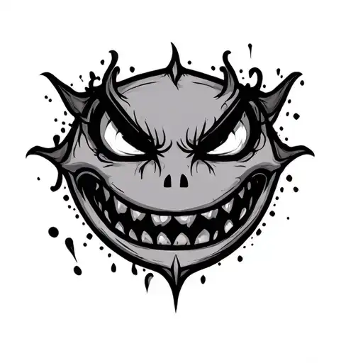 Evil Smiley Face tattoo design idea
