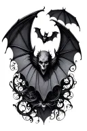 gothic bats tattoo design idea