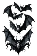 gothic bats tattoo design idea
