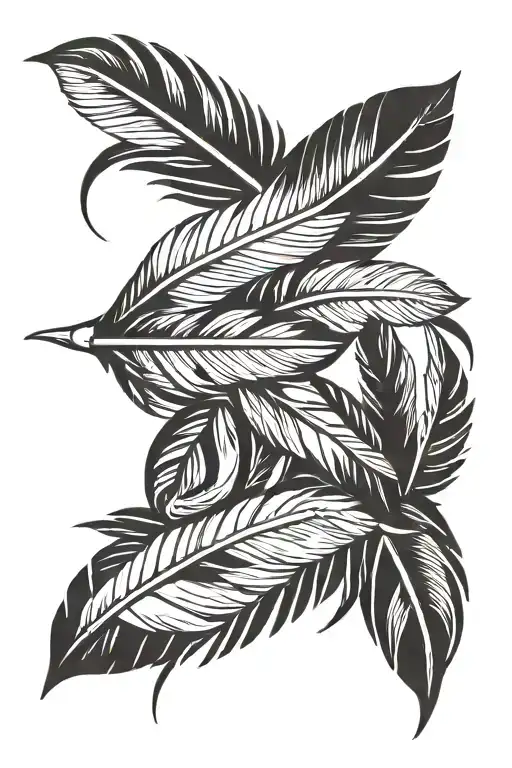Native American feathers   tattoo design idea