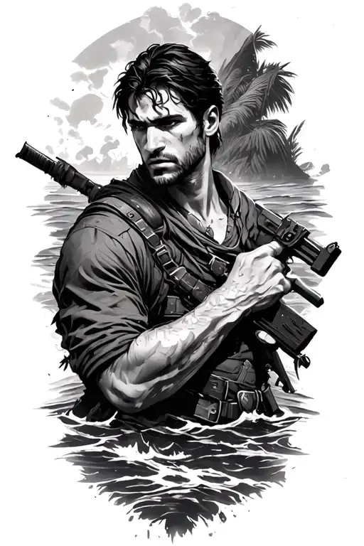 Uncharted 3 atlantis of the sands  tattoo design idea