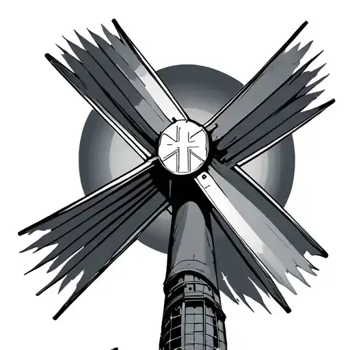 Wind Turbine with a cross made tattoo design idea