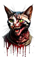 cat zombie tattoo design idea