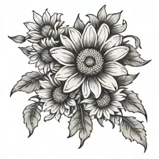 daisy chain tattoo design idea