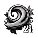 create a tattoo design that includes a semicolon with the numbers 224  tattoo design idea