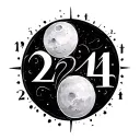 create a tattoo design that includes a semicolon with the numbers 224  tattoo design idea