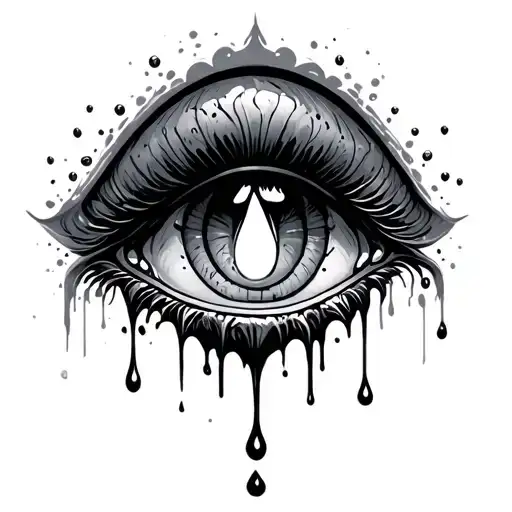 Q tear drop tattoo design idea