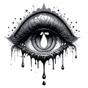 Q tear drop tattoo design idea