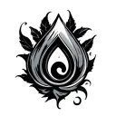 Q tear drop tattoo design idea