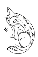 cat sleep tattoo design idea
