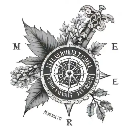 vegvisir with the words Memento Vivere Memento Mori  tattoo design idea