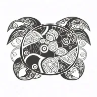 A Native american turtle Tribal design inspired by the Northern california coastal tribes tattoo design idea