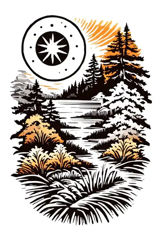 Tennessee landscape tattoo design idea