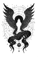 cloud constellation cancer Virgin dark tattoo design idea