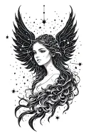 cloud constellation cancer Virgin dark tattoo design idea