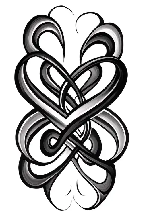 10 infinity heart shapes interlocked modern tribal tattoo design idea