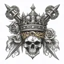 sword and thorn crown tattoo design idea