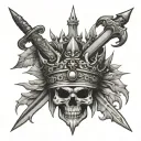 sword and thorn crown tattoo design idea