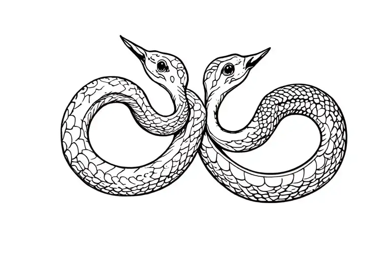 snake couple tattoo design idea
