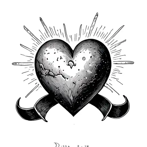 Minimal heart called Marita and date of birth 09/09/1948 and the Sterndatum 05.01.2009 in 5x5 cm tattoo design idea