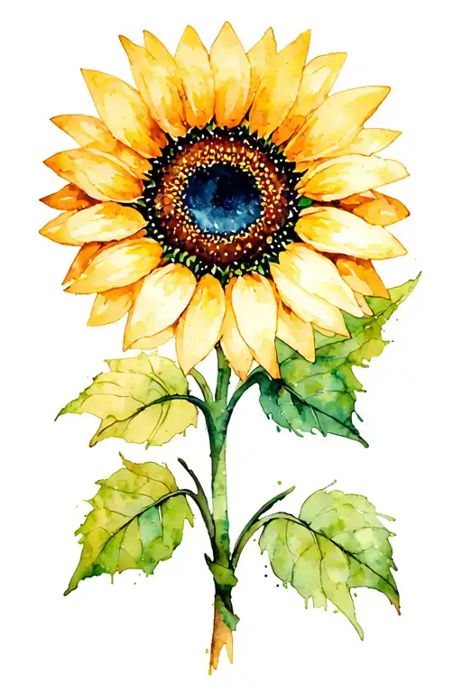 single Sunflower tattoo design idea