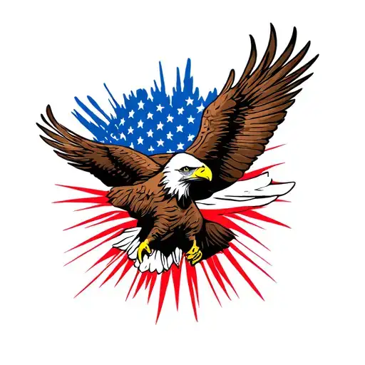 one nation under god with eagle soaring tattoo design idea