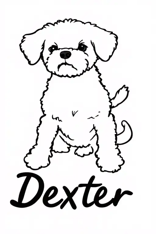 "Dexter" Bichon Frérice Dog tattoo design idea
