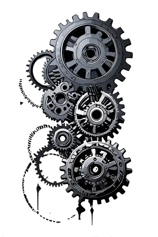 bio mechanical gears tattoo design idea