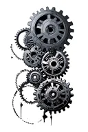 bio mechanical gears tattoo design idea